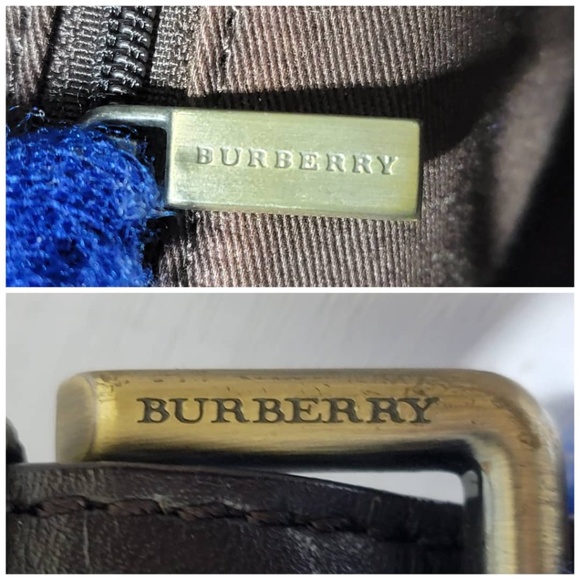 Authentic BURBERRY POCHETTE COATED CANVAS NOVA CHECK SHOULDER BAG DEEP B… - Picture 5 of 14